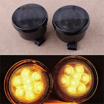 

2pcs Car DC12V Black LED Daytime Running Lights Turn Signal Lamps Fit For Jeep Wrangler JK 2007- 2011 2012 2013 2014 2015 2016