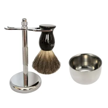 

TEYO Pure Badger Hair Shaving Brush Set include Shaving Stand Bowl perfect for Man wet Shave Beard Brush