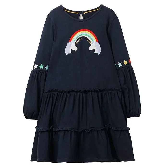 Jumping Meters Rainbow Dress Baby Girl Clothes Autumn Winter Christmas Dress Princess Costume Kids Dresses for Girls Vestidos - Цвет: GDS640