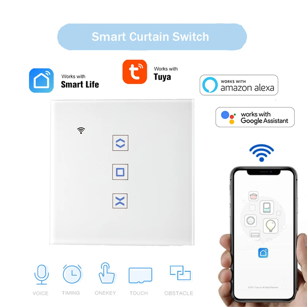 Tasa de descuento Interruptor inteligente WiFi para persiana enrollable, Enchufe europeo para persianas motorizadas eléctricas, con Control remoto, para Google Home, Aelxa Echo JlwjeQRYA9k