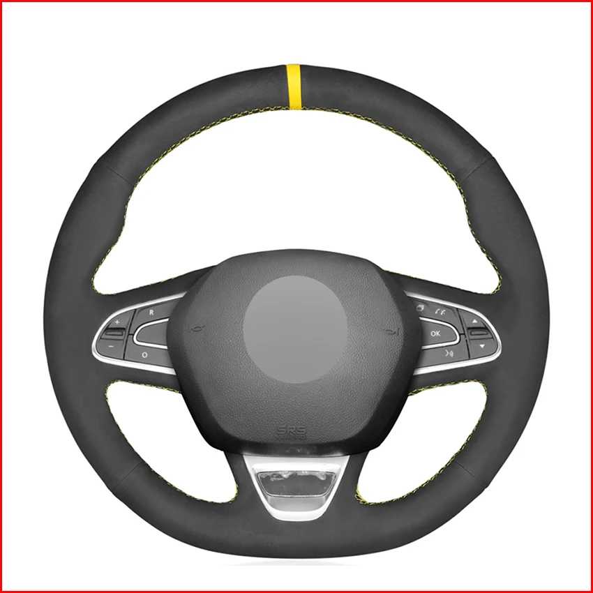 Mewant черная замшевая кожаная накладка на руль для Renault Kadjar 2015 2019 Koleos 2017 Megane 2016