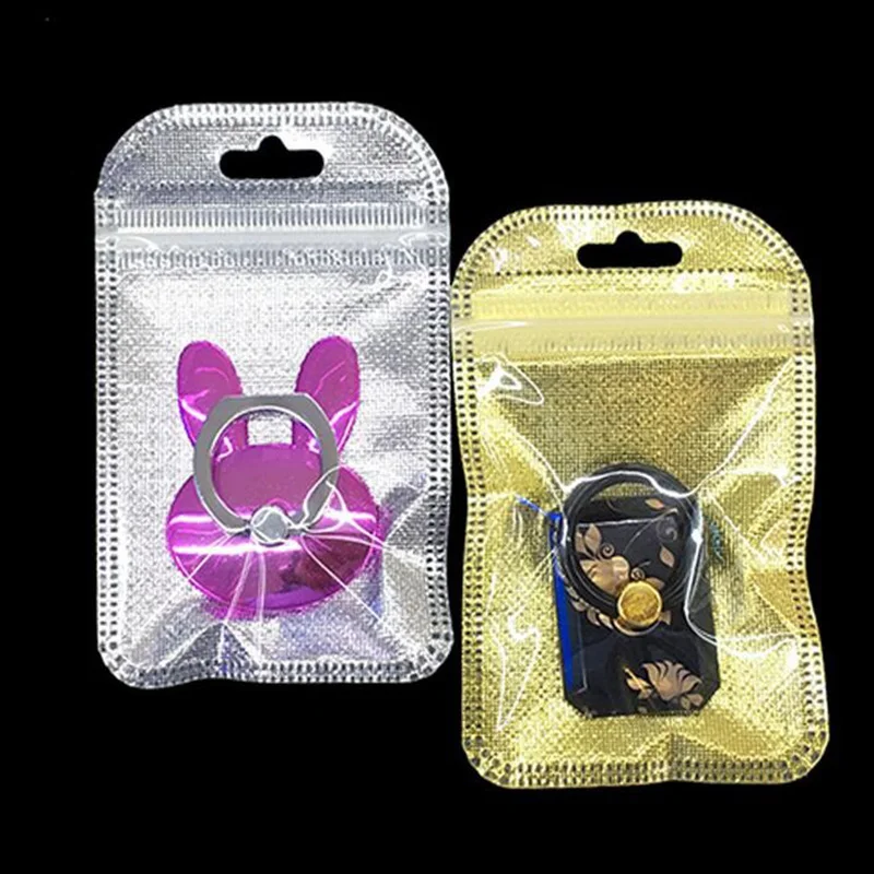 50pcs Small Size Mini Zip Lock Bag Plastic PE Gold Silver Self Sealing Storage Jewelry Packing Pouch Clear Resealable Bags | Дом и сад