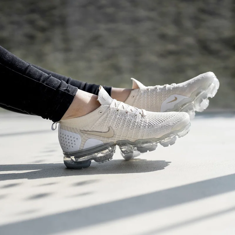 NIKE Air Max Vapormax Flyknit женские модные кроссовки без шнуровки, светильник, амортизирующая обувь для бега, сетчатая дышащая обувь на шнуровке 942843