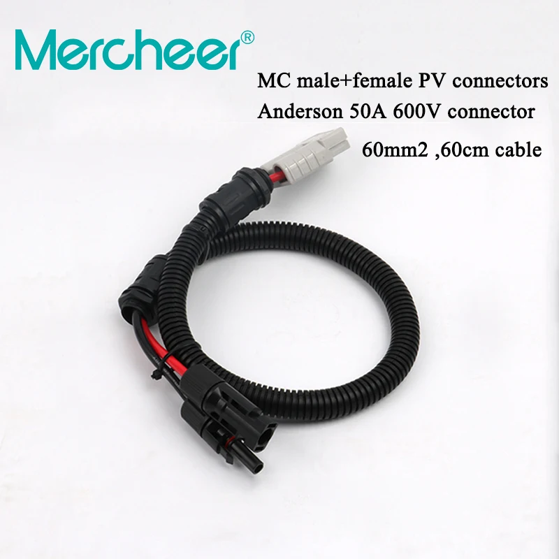 

Photovoltaic Connector Harness Solar Panel Charging Connector 50A Power Plug 600V