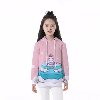 

Kids Clothes Boy Girl Hooded Sweater Baby Fall Winter Knitting Sweatshirt Cartoon Cake Unicorn Home Clothes