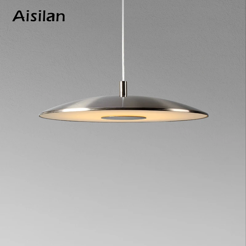 AisilanNordicLEDPendantLight24W36WFlickerfreeWhiteNickleCeilingHangingLampFor