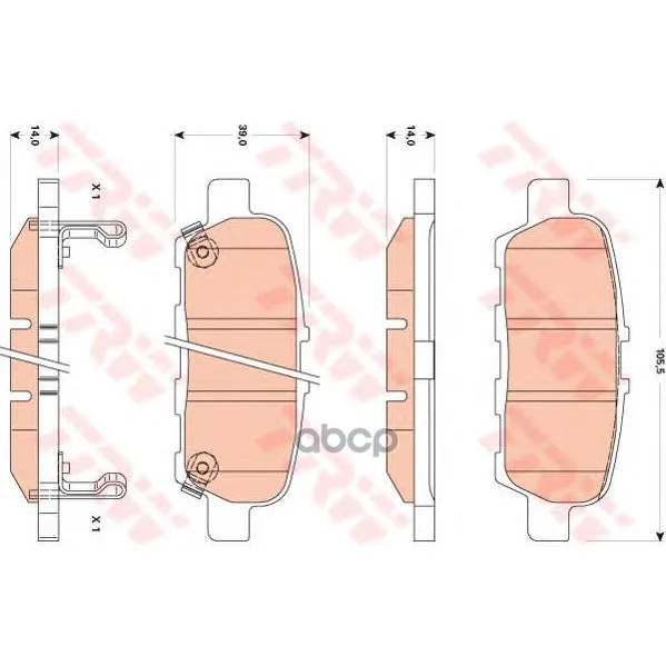 Колодки Тормозные Nissan X-Trail/Qashqai/Tiida/Infiniti Fx/Renault Koleos Задние Trw/Lucas Gdb3508 TRW/Lucas арт. GDB3508