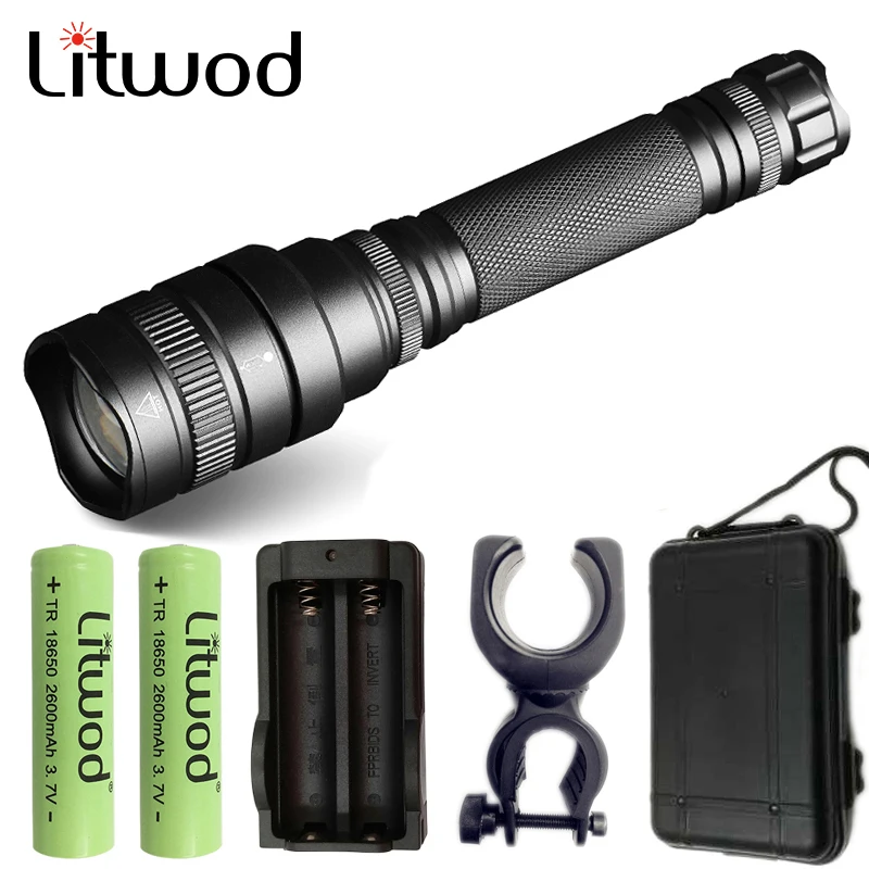 Litwod Z301515 самый мощный тактический фонарь XHP70.2 и XHP50.2, фонарик 3800лм, 18650 аккумулятор, 5200 мАч, фонарь с зумом