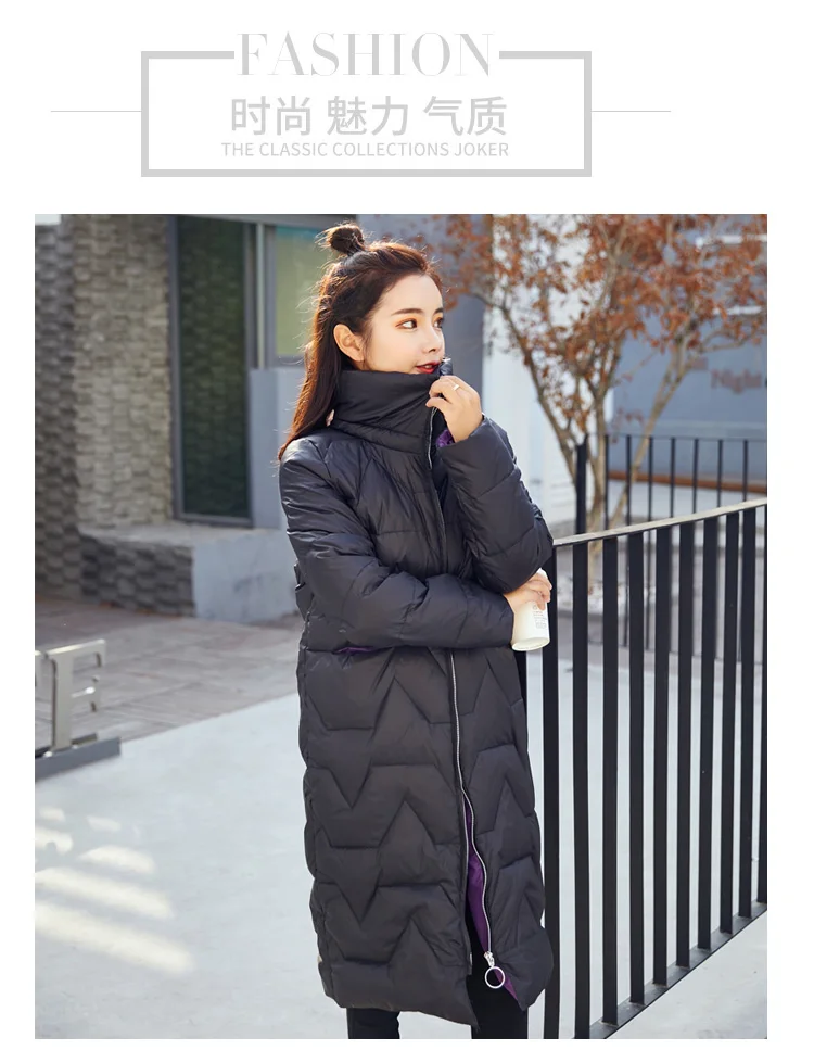 Cotton-padded Clothes/Cotton Coat Winter Hooded Zipper Long Sleeve Mid-length Warm Comfortable Fashion Photo Shoot