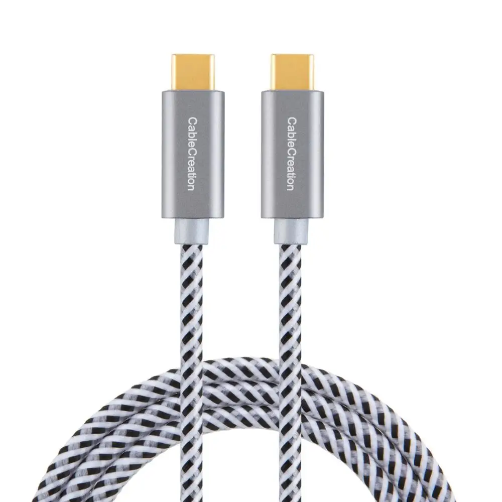 

USB Type C Cable 6.6 Feet, CableCreation Braided USB 2.0 Type C to Type C Data Charging Cable 3A Compatible MacBook Pro,etc