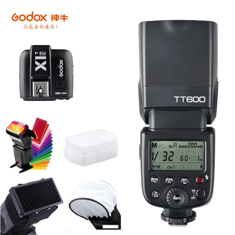 Godox TT600 камера Вспышка Speedlite 2,4G беспроводной главный Slave X1T-C триггер HSS ttl для камеры Canon 5D Mark II III IV 80D 700D