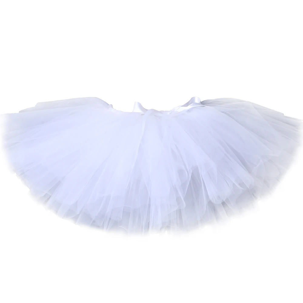 Girls Pure White Tutu Skirt Fluffy Children Tulle Skirt Girls Dance Ballet Pettiskirt Tutu Baby Kids Birthday Party Mini