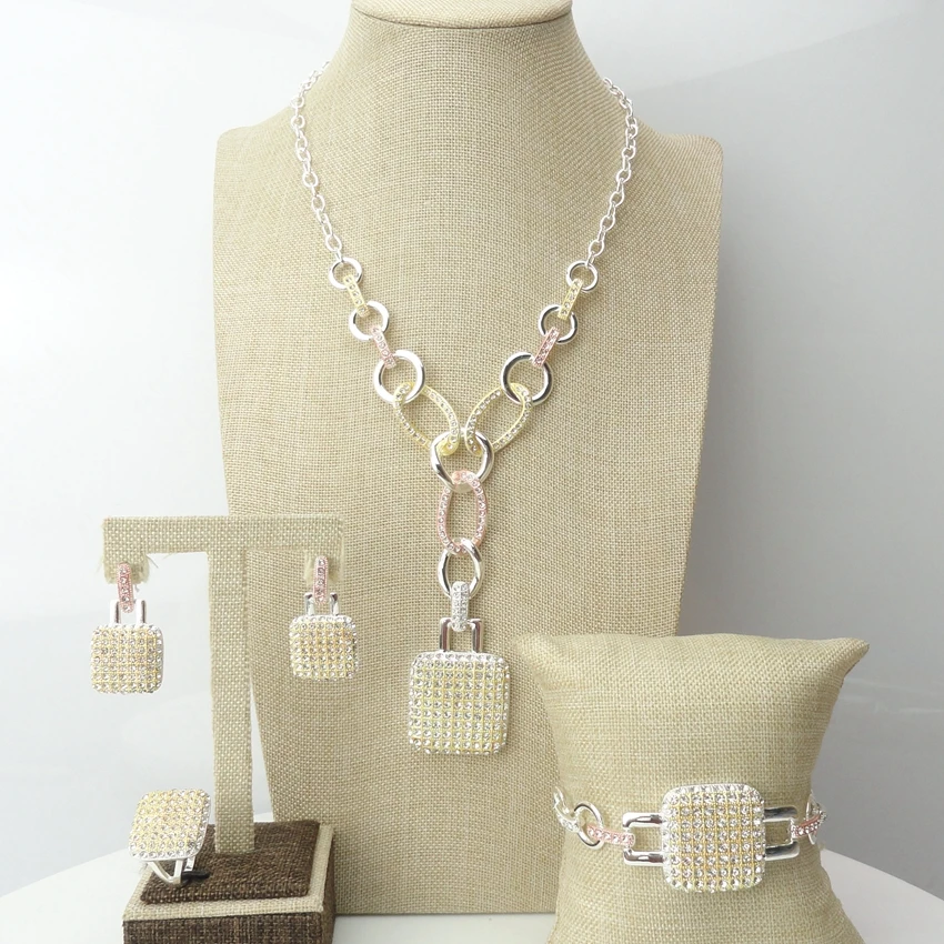 Yuminglai Unique Design African Fashion Jewelry Sets Dubai Costume Jewelry FHK7003Jewelry Sets