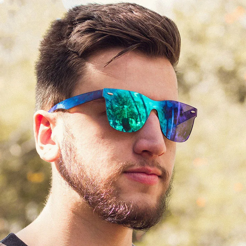 Mazatlan 2019 gafas de siameses hombres uñas gafas sol de lujo colorido Retro gafas de sol color rosa espejo para hombre - AliExpress