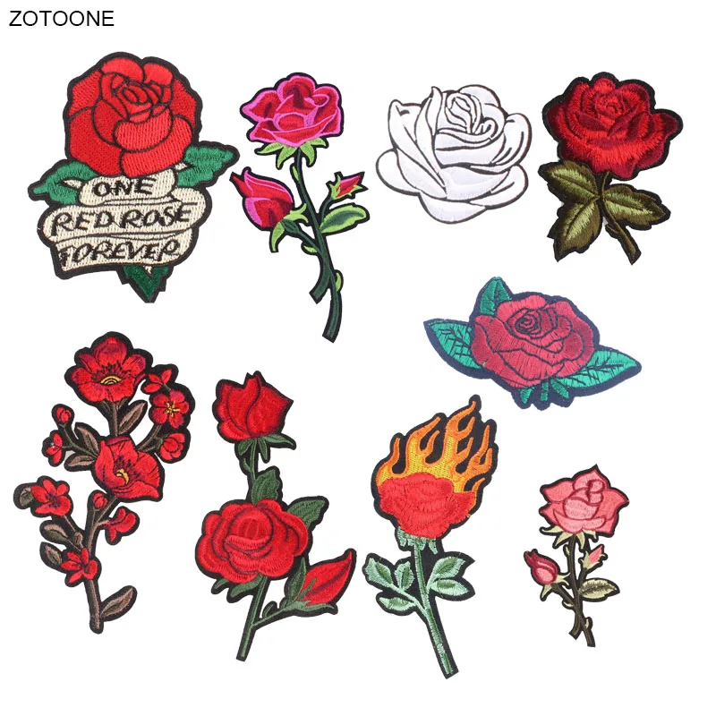 

ZOTOONE Iron on Flower Patch for Clothing Jeans Pants Sew on Heat Transfer DIY Embroidered Application Fabric Embroidery Patch G