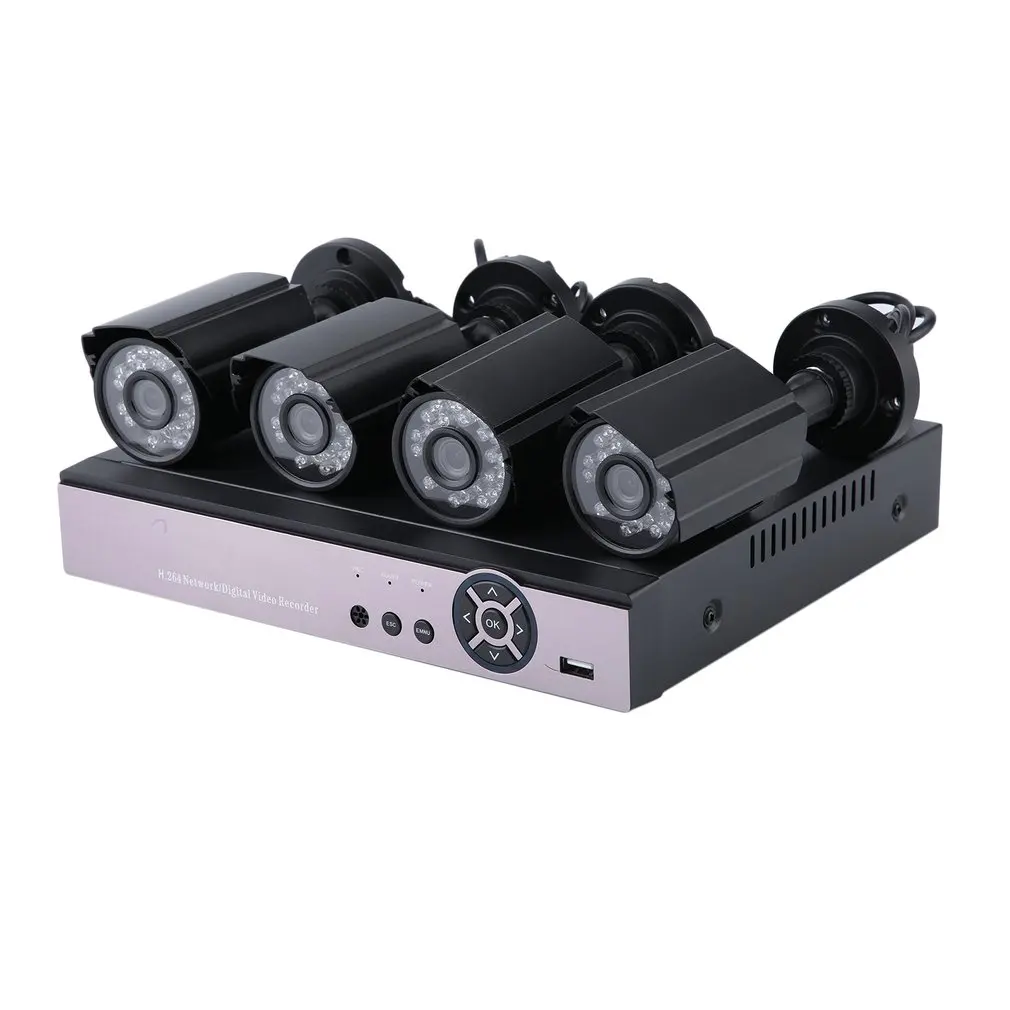 4 шт. 720P AHD камеры 4CH 1080N HDMI DVR 100 Вт AHD комплект видеонаблюдения наружная сетевая веб-камера домашняя система безопасности