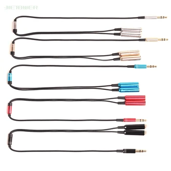 

Wholesales 2in1 3.5 mm Jack Aux Audio Cable 1 Male to 2 Female Wire Splitter Y metal Extension Cable for Car Phone 300pcs/lot