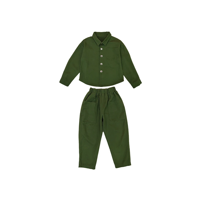 

Girls set 2019 autumn new children's boy loose army green tooling set two sets of foreign gas tide