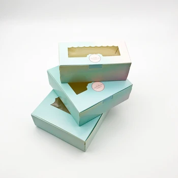 

10 PCS Gift Box Wedding Candy Cookies Cup Cake Paper Gift Packaging Box Window Gift Boxes Wedding Party Favor Kids Supplies