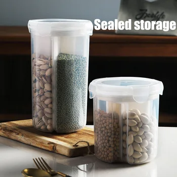 

Home Kitchen Storage Jar Sealed Anti-moisture Sorting Grids Beans YU-Home