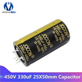 

5PCS 450V 330uF 25X50 25X50mm Aluminum Electrolytic Capacitor 25*50mm 25*50 MM Through Hole Electrolytic Capacitor