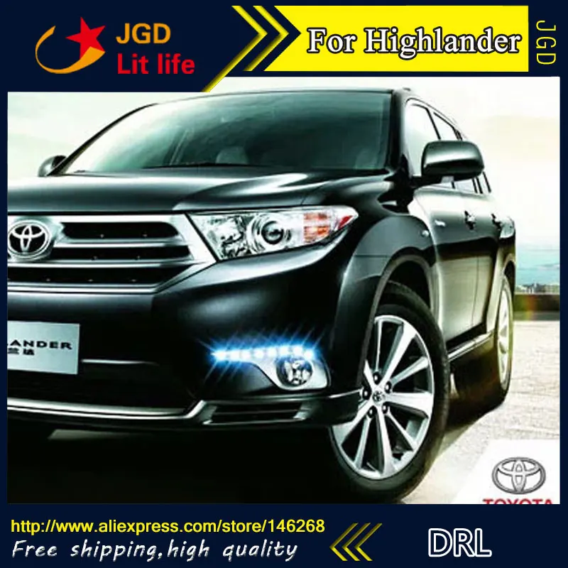 Лидер продаж! 12 В 6000k светодиодный дневный ходовой светильник DRL для Toyota high Lander 2012