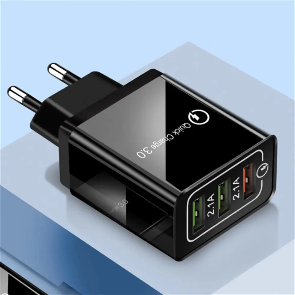 3 порта USB зарядное устройство EU US Plug Светодиодный дисплей 3.1A Быстрая зарядка смарт-зарядное устройство для мобильного телефона для iphone samsung Xiaomi Tablet Черный