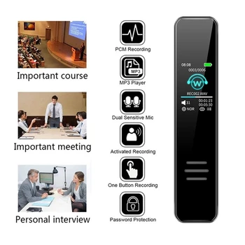 

Digital Voice Recorder 8GB Recording Pen for Lectures/Meetings/Class Rechargeable Color Screen HD Portable MP3 Music Player