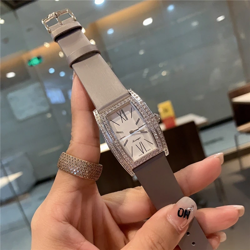 

brand P woman quartz watch stainless steel watch genuine leather stripe bucket watches high quality watch for woman