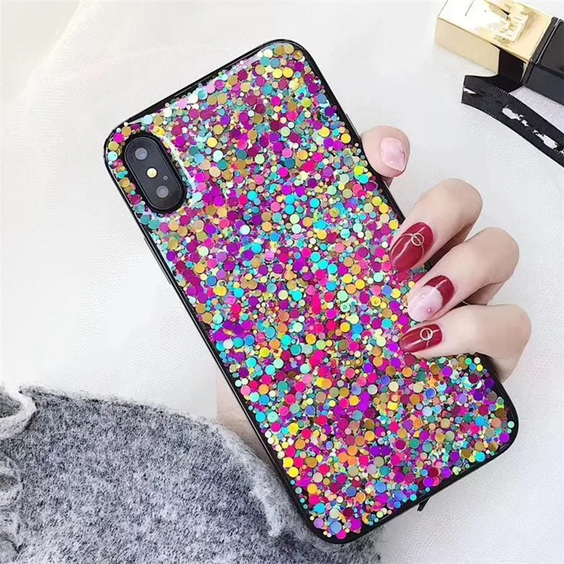 

Colorful Glitter Sequins Phone Case For Huawei P30 Pro P20 Lite Soft TPU Cover For huawei P20 Pro P 30 P20 Y6 Y7 Y9 2019 Honor 2