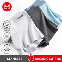 

MiiOW 3Pcs Organic Cotton Sexy Men Underpants Boxers Shorts Graphene Antibacterial Trunk Man Underwear Boxer Men's Panties Short