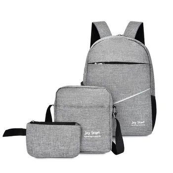 

Selling Business Computer Bag Casual Oxford Cloth Student School Bag 3pcs Set Charging Backpack