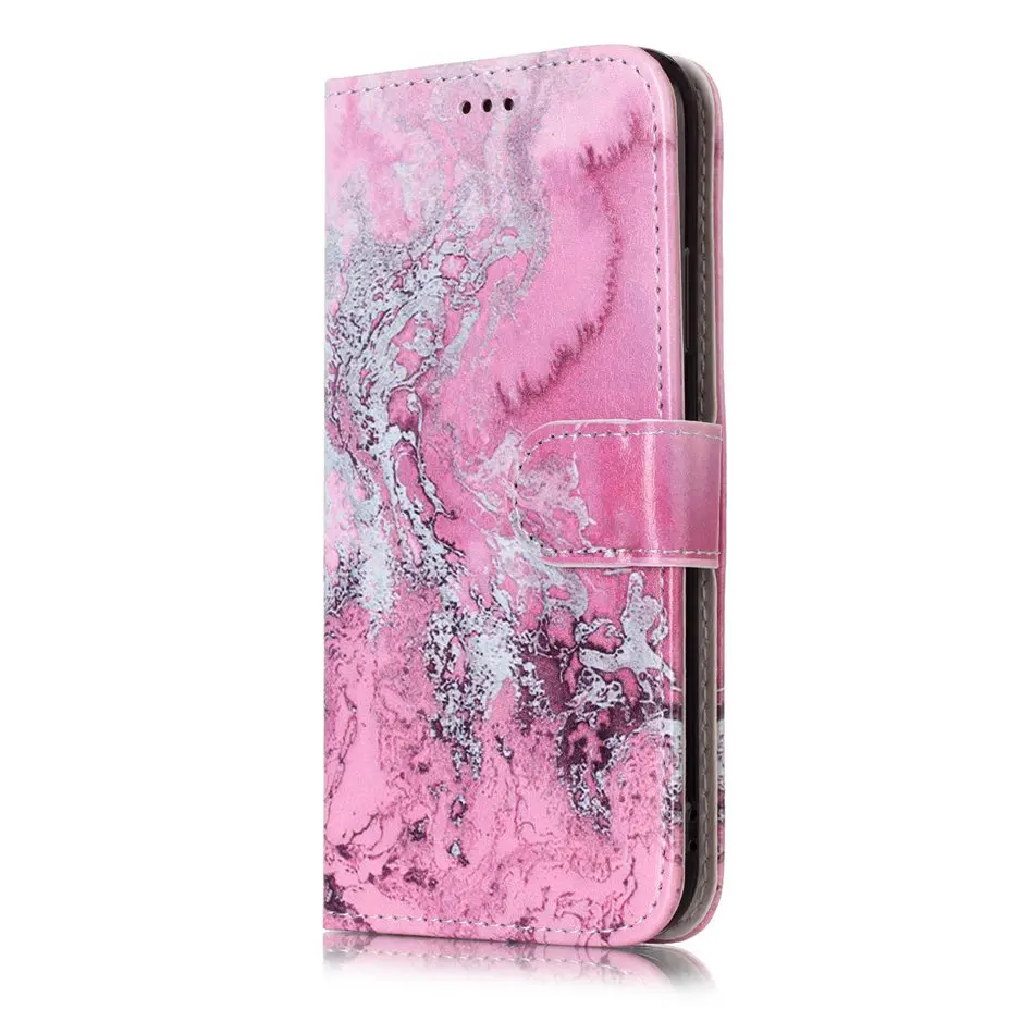 Pink Sea Water Роскошный чехол для iPhone X XS XR 11 Pro Max 8 7 Plus 6 6S 5 5S SE милый кошелек с карманом для карт Ретро мраморный Azale чехол с бабочкой E01G - Цвет: Pink Sea Water