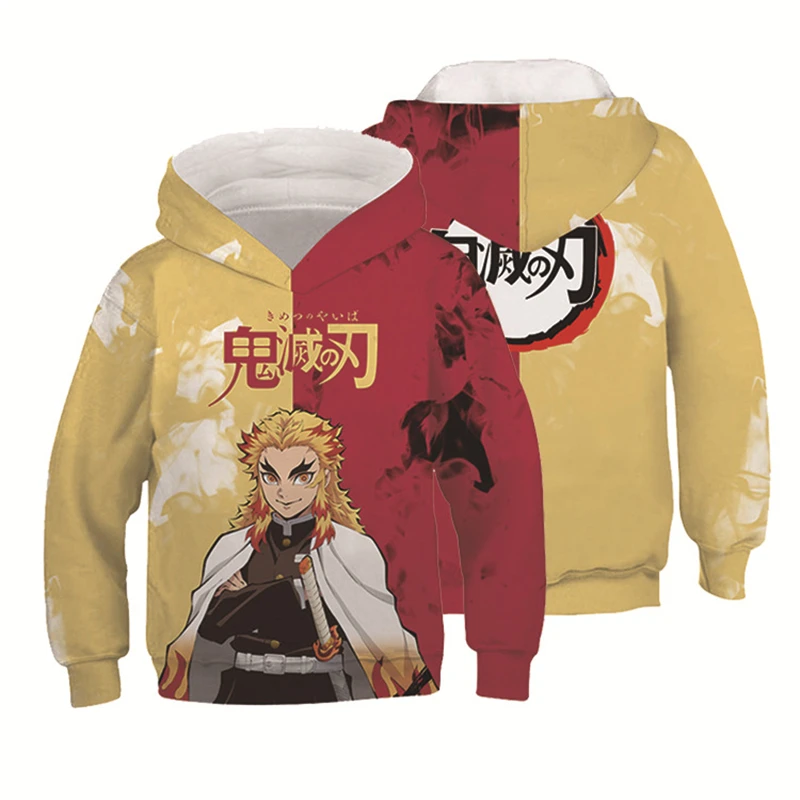 3D Printing Hoodies Demon Slayer Long Sleeve Pullover Hoodie Hot Anime Sweatshirt Children's Clothing With Hoody Winter New children's hoodie