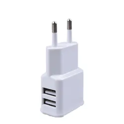 Universal 5V USB Power Supply Charger - 2A AC to DC Converter (2usb white)