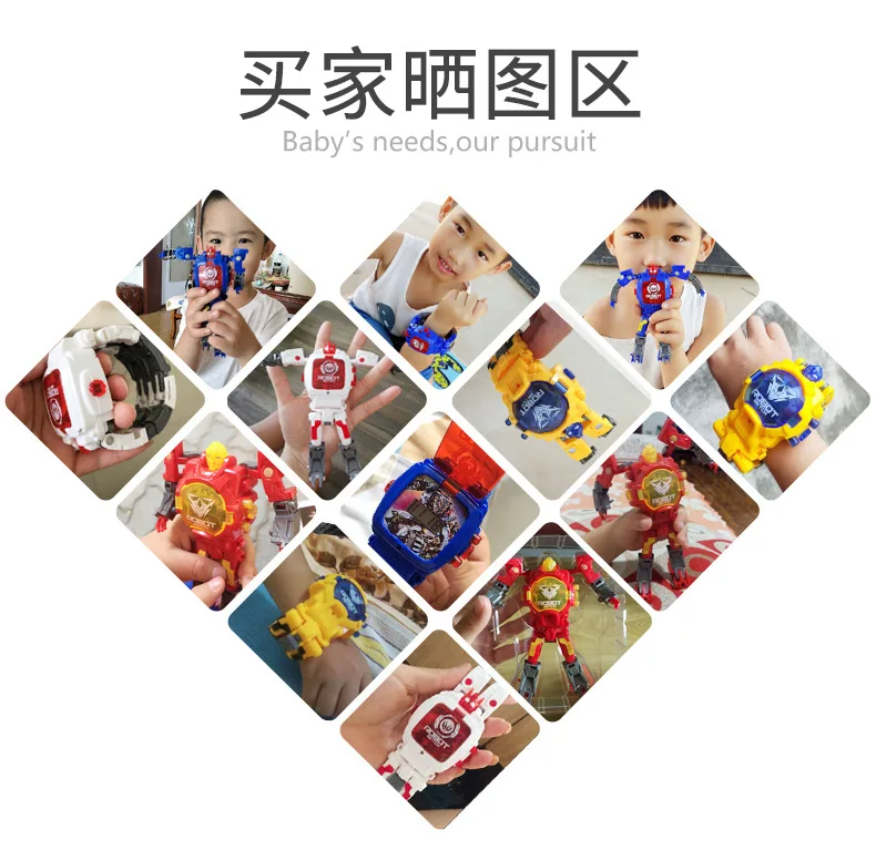 Children Transformation Toy Robot Transformation Watch BOY'S Transformation Toy Jingang Electronic Watch
