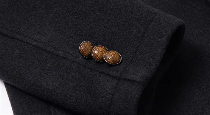 Новое зимнее шерстяное пальто куртка мужская модная деловая Повседневная теплая куртка большого размера