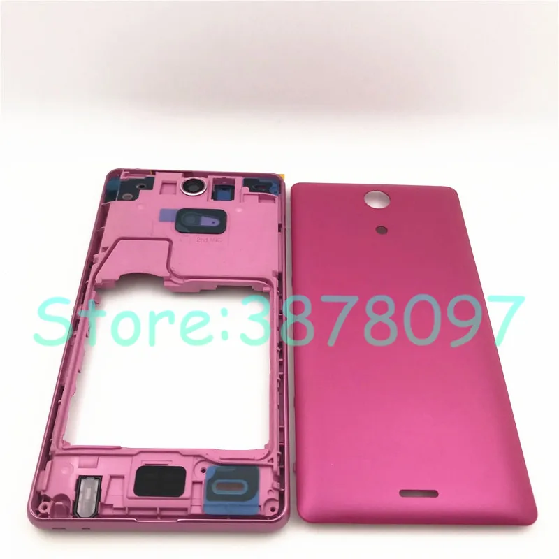 Для sony Xperia ZR M36H C5502 C5503 крышка батареи Задняя Дверь Корпус чехол+ ЖК средняя рамка Шасси Замена пластины