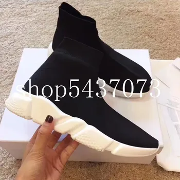 

2019 brand women sock shoes designer technical knit high top casual sneakers trainer sneaker