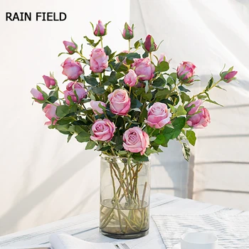 

Artificial Flower DIY Party Decoration Silk Artificial Flower Rose Wedding Fake Flower Supplies Home Decoration Flower Branch