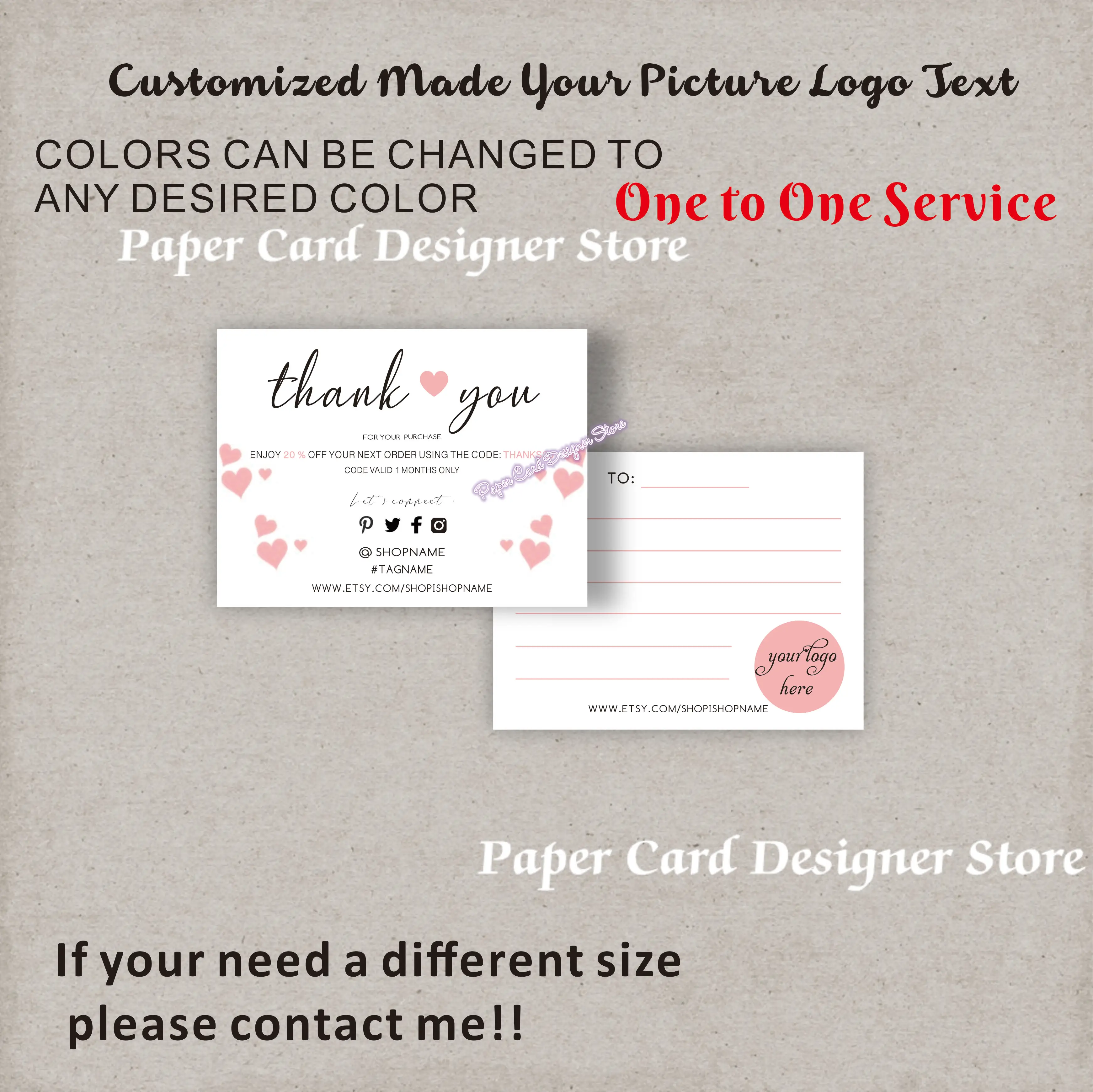 Personalized Thank You Card Etsy Thank You Note Printable, Business Thank  You Note Ideas Code Coupon Business Card Insert Order - Cards & Invitations  - AliExpress