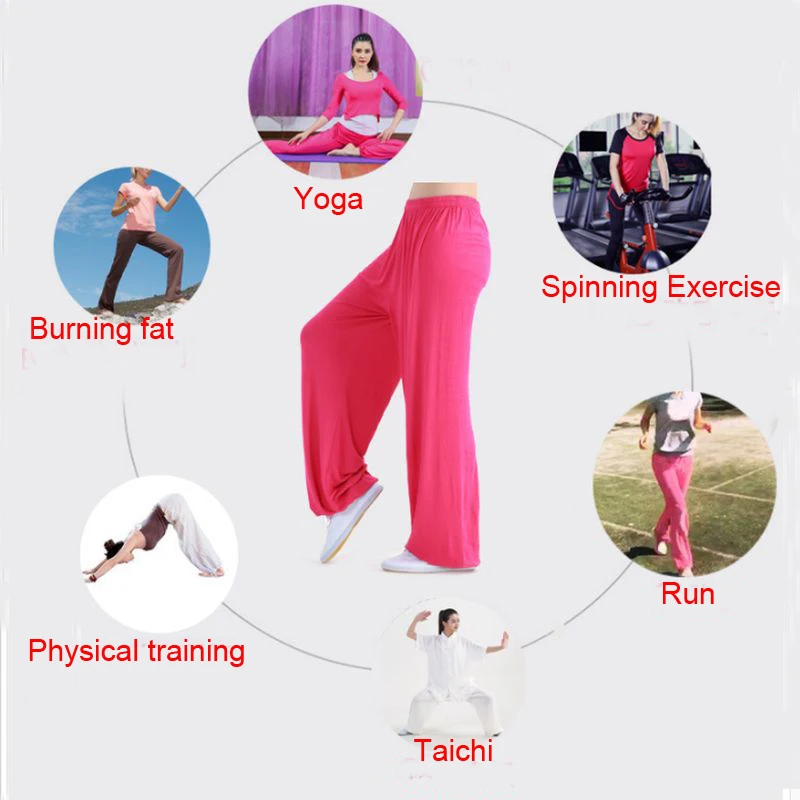 Modal Tai Chi Pants Bloomers Martial Arts Kung Fu Yoga Trousers 10 Colors
