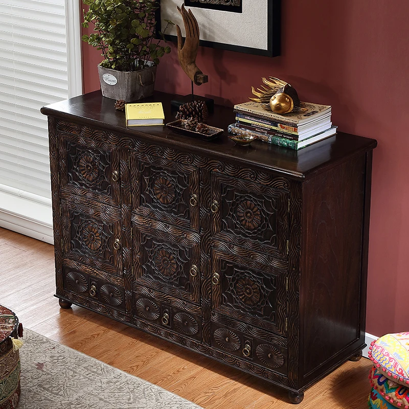 Thai Solid Wood Cabinet with Drawer Screen Cabinet Southeast Asian Style Chinese Furniture Entrance