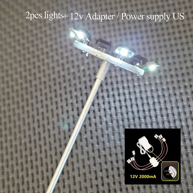 Faro A LED Per Modellismo Ferroviario Scala HO – 5 Pezzi, Luce Bianca Calda, Colonna In Rame, 3 V, Con Resistenze Incluse