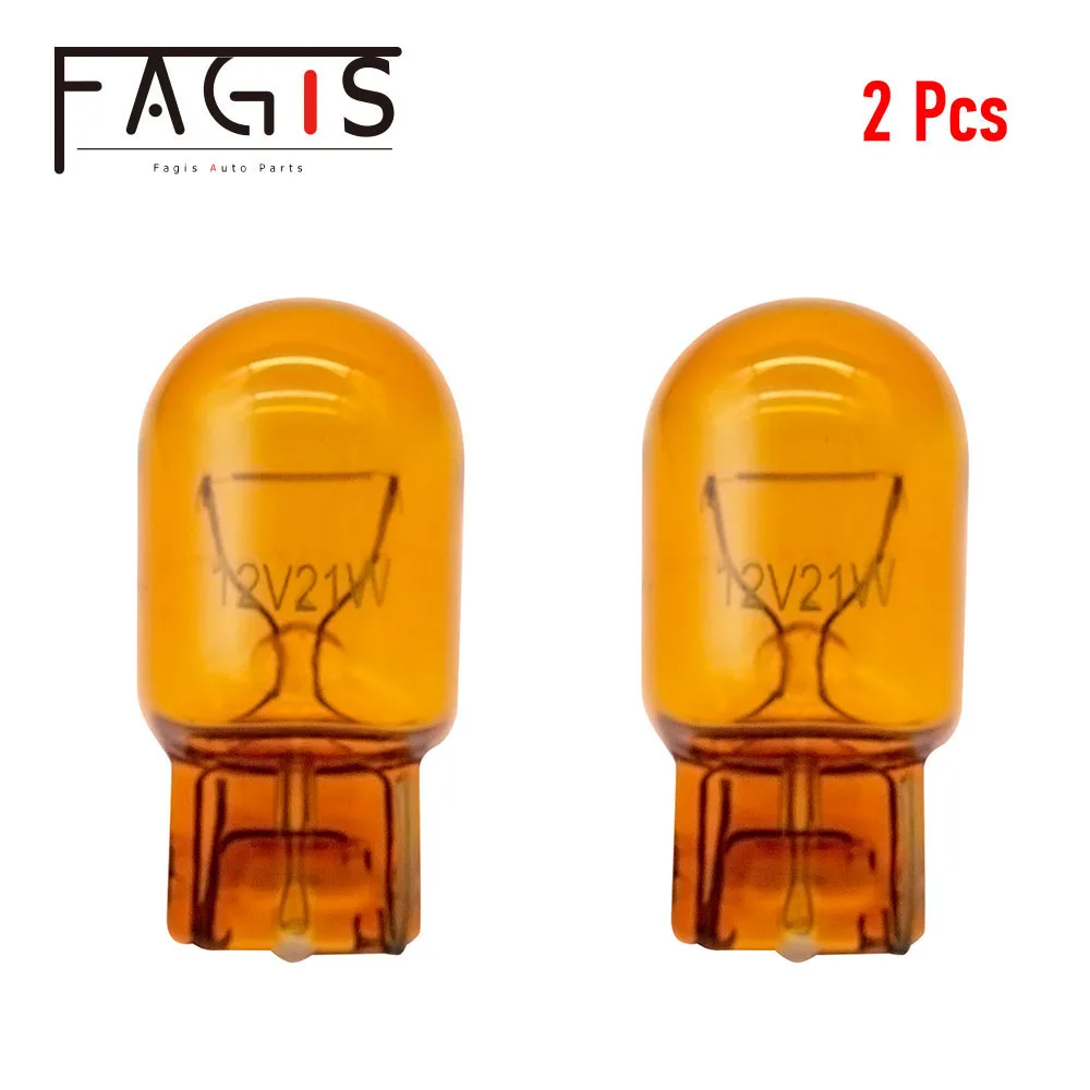 

Fagis 2 Pcs 580 T20 7440 7443 W21W W21/5W Natural Amber Car brake bulbs Stop Light Tail Light Rear Auto Turn Signal 12v