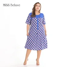 Россия стиль платье большого размера свободное повседневное Утягивающее платье в клетку