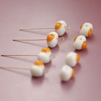 

Fried Egg Glass Beads 2-into Japan DIY Hand Made Accessories Accessories Homemade Earrings Ear Stud Barrettes Material Pendant
