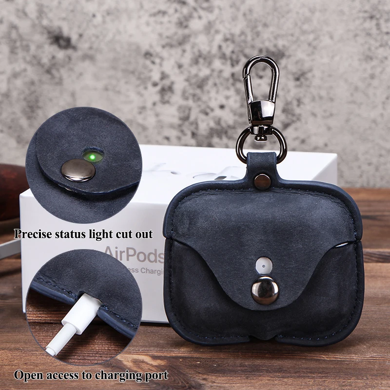 Чехол из натуральной кожи для AirPods Pro coque Bluetooth наушники защитная крышка зарядка boite для Air pods 3 Pro чехол s брелок