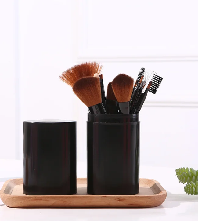 12PCS BlackZ Набор кистей для макияжа с Чехол Лицо Глаза кистей для макияжа чехол для путешествий Набор 12 шт. модные Красота здоровья HIAISB - Handle Color: 12PCS BlackZ