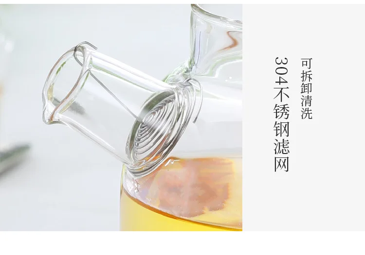 Ming shang de Large Capacity Glass Teapot Heated Glass Pot Borosilicate Glass Kettle Manufacturers Wholesale Customizable